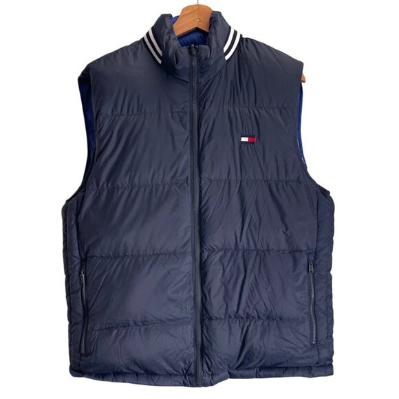 Tommy Hilfiger Men Reversible Down Puffer Vest Size L Colorblock Classic Casual - Picture 7 of 16